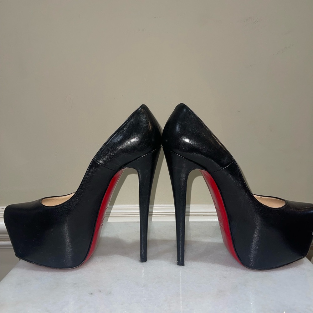 Christian Louboutin Black Leather Platform Pumps - Picture 2 of 5